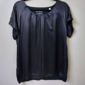 Chico's Refined Silky Blouse Black Size 8